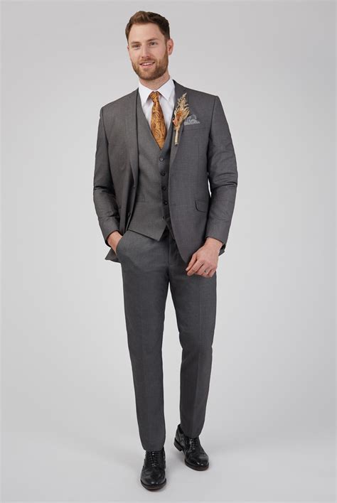 grey tailored fit wedding suit scott taylor suit direct