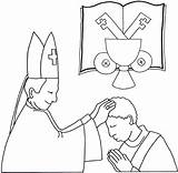 Holy Sacrament Ordine Confirmation Sacraments Priest Colorare Colouring Religious Sacramento sketch template