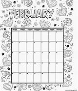 Coloring Calendar Choose Board Valentines February Pages Printable sketch template