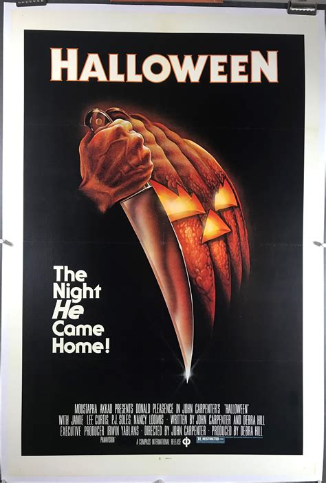 halloween original blue ratings box horror  poster starring jamie lee curtis original