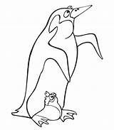Penguin Coloring Pages Template Christmas Kids Printable Pinguin Emperor Animal Color Print Blank Cute Penguins Cartoon Chick Printables Cliparts Templates sketch template
