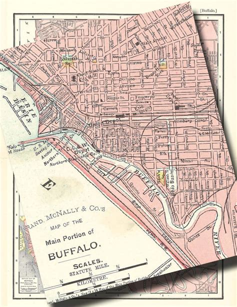 map  buffalo  york     dpi high resolution etsy