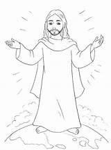 Jesus Coloring Ascension Getcolorings Christ sketch template