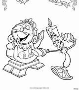 Coloring Pages Beast Beauty Disney Kids Printable Cogsworth Lumiere Princess Color Colouring Sheet Sheets Belle Bendy Cartoon Book Printables Colors sketch template