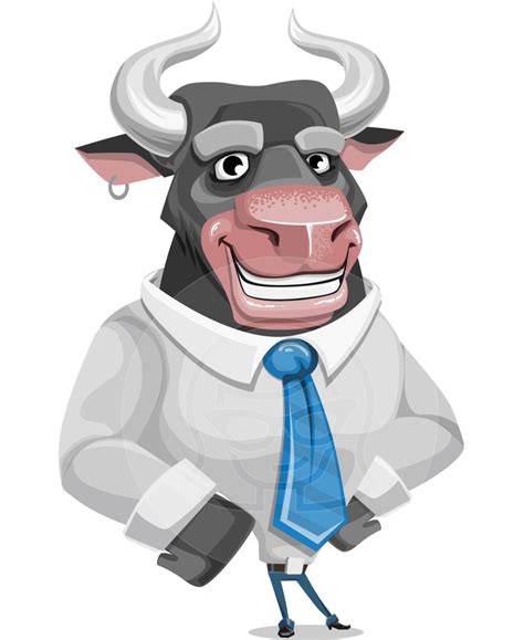 bull cartoon character dressed  business clothes graphicmama   cartoon cartoon