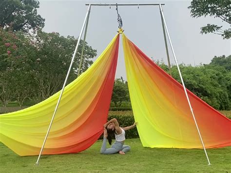 professional aerial yoga silk set   yard nylon fabric high strength ombre color