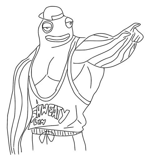 coloring page fortnite chapter  season   resort fish thicc