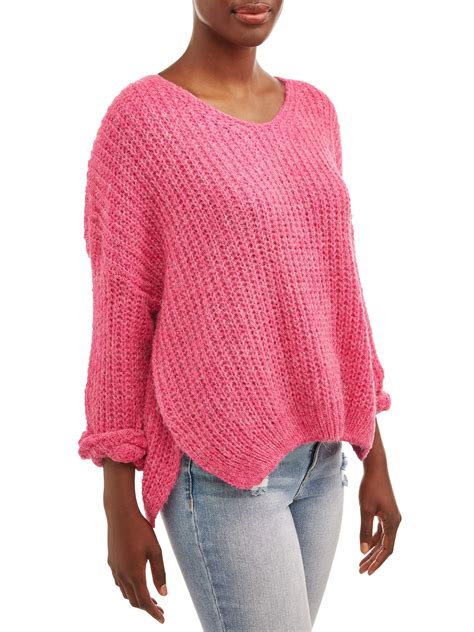 womens  neck pullover sweater walmartcom