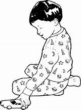 Coloring Pages Boy Pajamas Kids Kidprintables Return Main Playing sketch template