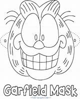 Garfield Mask Coloring Kids Printable Fastseoguru sketch template
