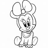 Minnie Mouse Coloring Baby Drawing Pages Disney Color Print Drawings Face Cute Simple Kids Cartoons Draw Cartoon Clipart Characters Printables sketch template