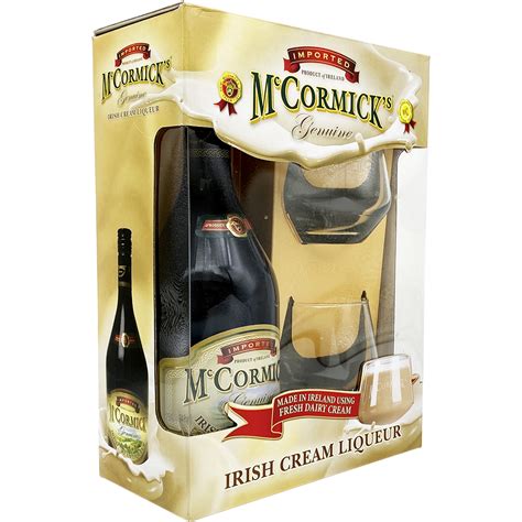 mccormick irish cream liqueur gift set  glass gotoliquorstore