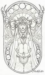 Wiccan Pagan Yoni Wicca Arte Nata Artblog Colorear Shadows Hamlet Lineart Uterus Natasailincic Buch Obscura Norse Bos Libro Pagine Celta sketch template