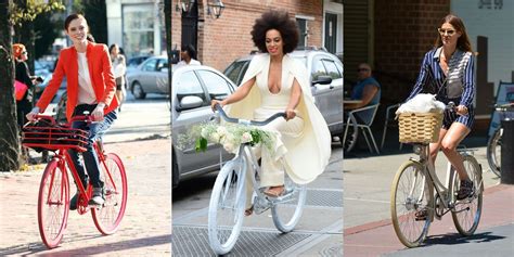 Celebrity Bike Style Naomi Watts Alexa Chung Candice Swanepoel On Bikes