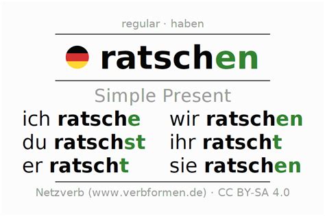 present german ratschen  forms  verb rules examples netzverb dictionary