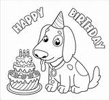 Birthday Coloring Happy Dog Pages Printable Color Print Kids Supercoloring Cake Dogs Categories Drawing sketch template