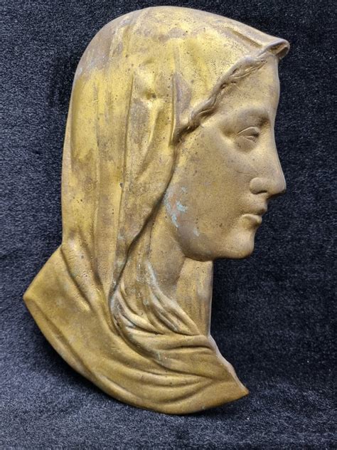 reserve bas relief bronze  head  virgin mary catawiki