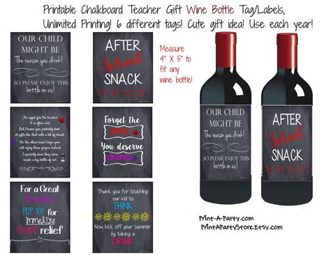 printable wine tags  teachers