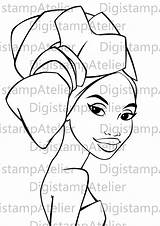 African Afro Negra Mulher Desenho Coloring Africaine Peinture Women Para Desenhos Girl Etsy Pages Africano Imagem Em Caras Arte Africain sketch template