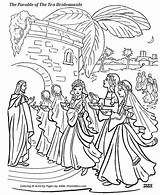 Parable Bridesmaids Parables Virgins Story sketch template