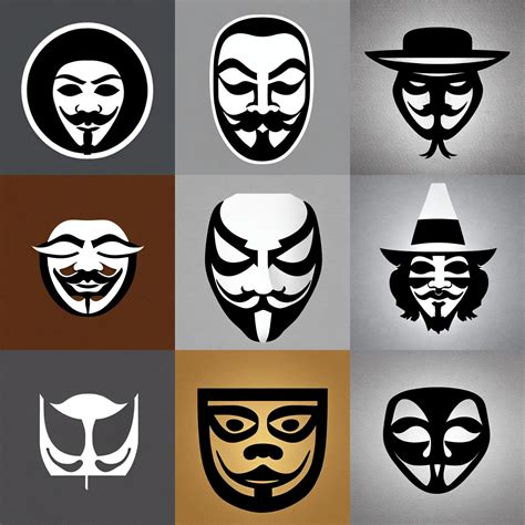 minimal guy fawkes anonymous mask logo  karl stable diffusion openart