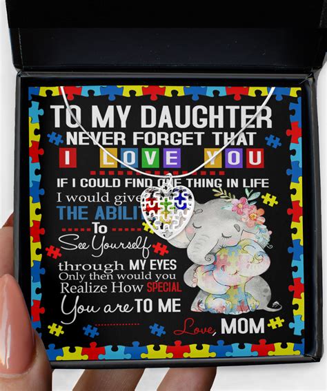 autism awareness necklace to my daughter never forget that i love you