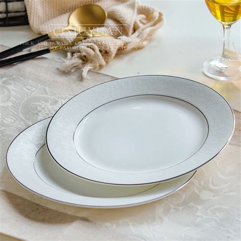 8 inch white bone china dinner plates enamel fruit dish chinese