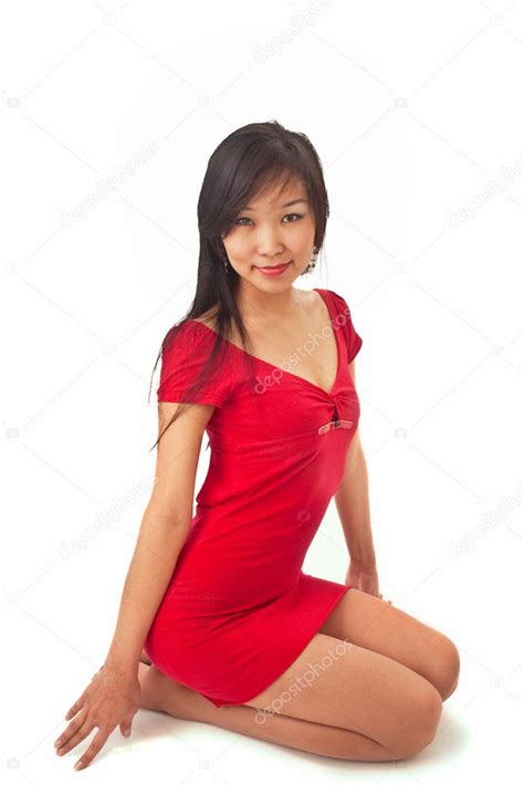 asian in red black anal