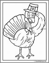 Coloring Thanksgiving Turkey Pilgrim Pages Fun sketch template