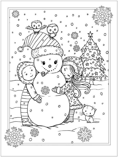 childrens winter coloring pages book  kids