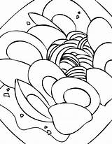 Coloring Pages Seafood Clam Clams Pearl Template Getcolorings Getdrawings sketch template