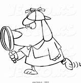 Magnifying Sleuth Outlined Leishman Toonaday sketch template