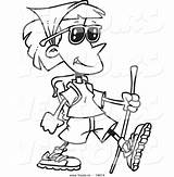 Hiking Cartoon Coloring Lady Vector Ron Leishman Hiker Outlined Line Clipart Royalty Google Pages Cartoons Designs Clip Customer Resolution Service sketch template