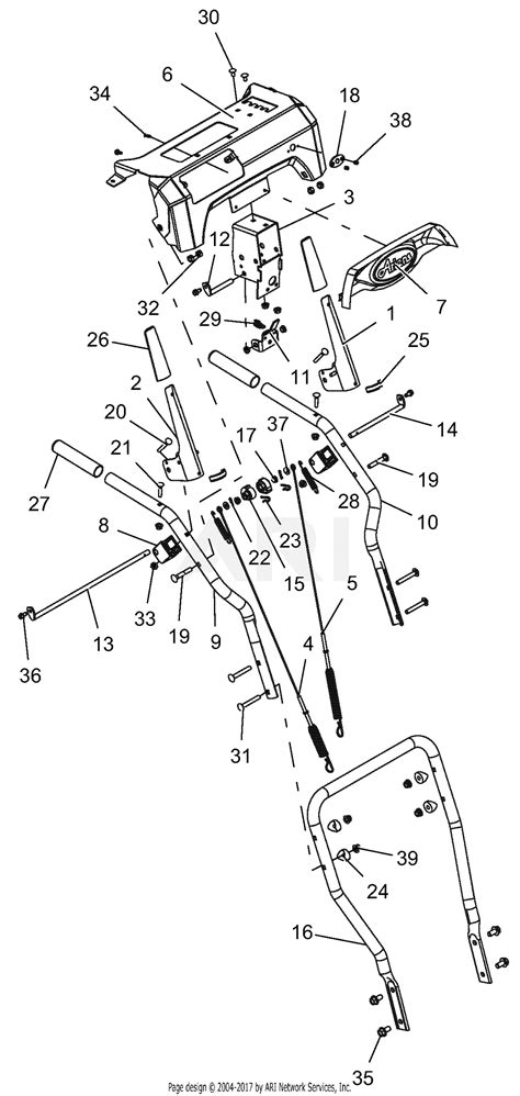 ariens    deluxe  parts diagram  handlebars