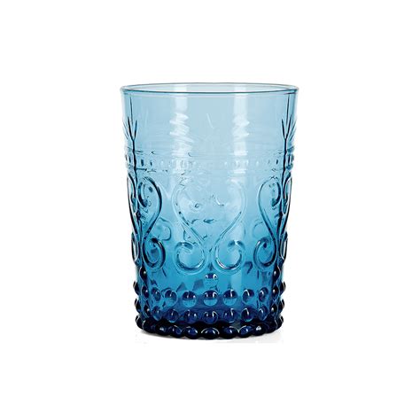 Blue Glass Vintage Tumbler Set Of 6 Duchess And Butler