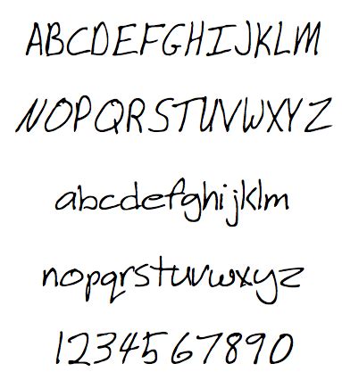 vletter handwriting font