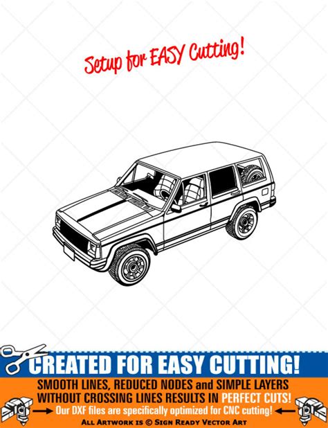 classic jeep cherokee clipart vector clip art graphics digital etsy