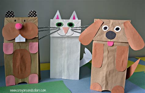 easy paper bag puppets     household items paper bag