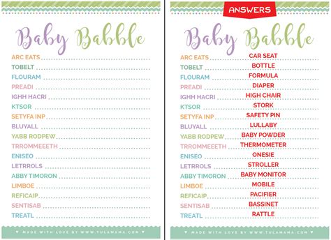 baby shower word scramble baby shower jeopardy easy baby shower games