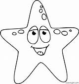 Starfish Coloring Pages Cartoon Printable Print Cute Easy sketch template