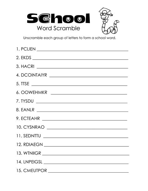 word scramble maker printable  printable