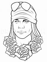 Rose Axl Drawing Step Lesson Dragoart sketch template