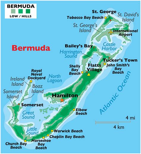 bermuda map  information map  bermuda flags  geography