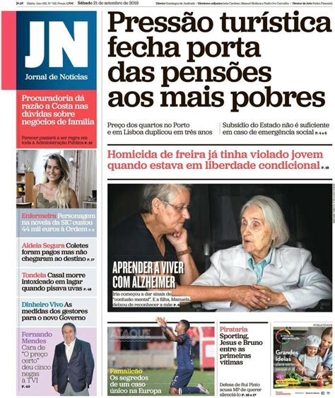 capa jornal de notícias 21 setembro 2019 capasjornais pt