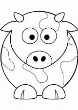 Coloring Pages Cow Cute Cartoon Face Color Drawing Printable Baby Animals Simple Cows Cattle Print Sheets Kids Skill Clipart Getcolorings sketch template