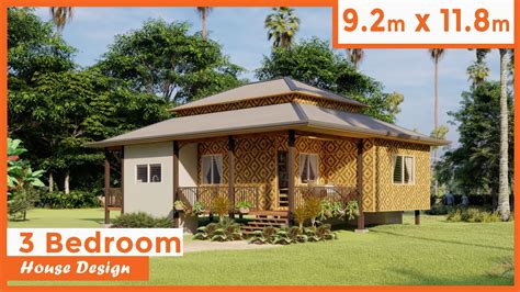 simple native house design  bedrooms bungalow  square meters  square feet amakan