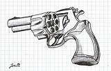 Shooter Sketch Revolver sketch template