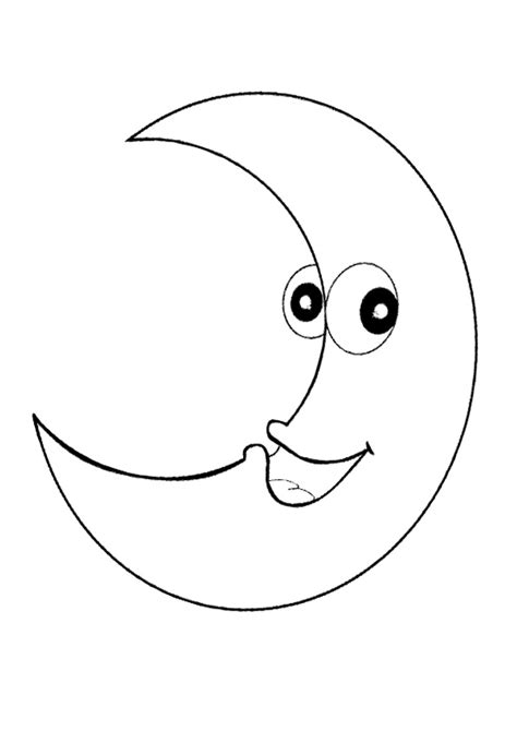 coloring pages smiling crescent moon coloring pages