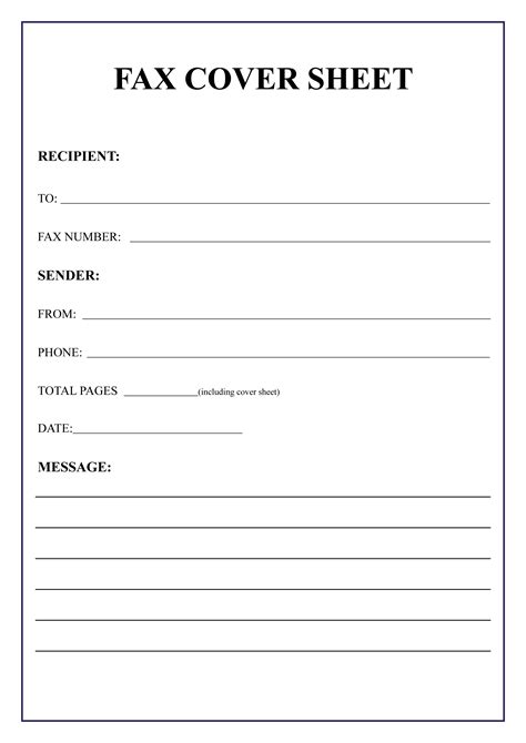 sample fax cover sheet template  examples
