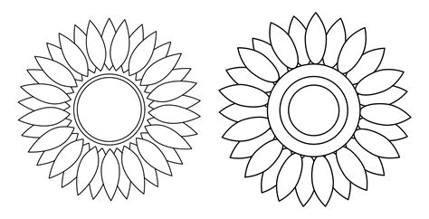 printable stencil sunflower outline printable word searches